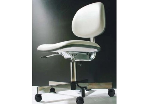 White Anti Static Leather Chair with Medium Seat